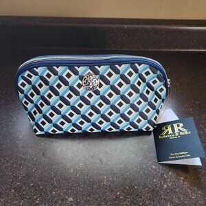 Rebecca & Rifka GEO Saffiano Toiletry Bag With Bottles BLUE AQUA